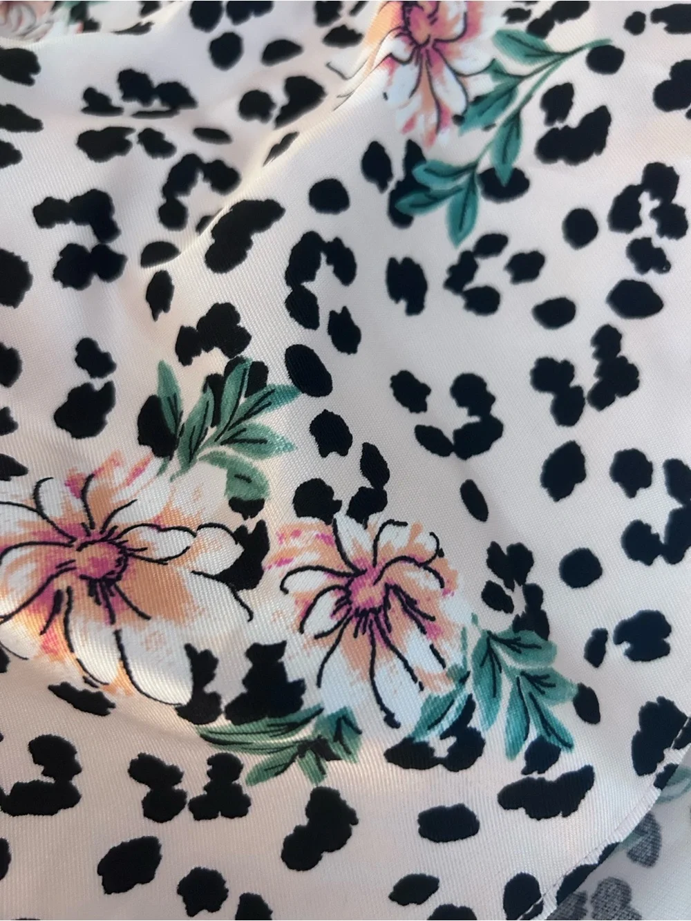 Rare Editions Pink Floral & Black Spot Tie-Back Dress. Size 3T